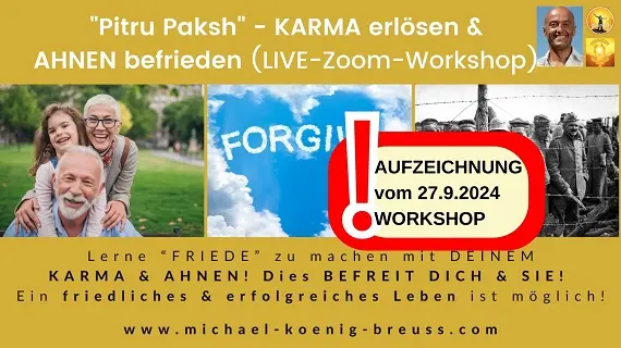 Aufzeichnung Workshop Pitru Paksh Karma erlösen Ahnen befrieden Zoom Workshop mit Familienbild