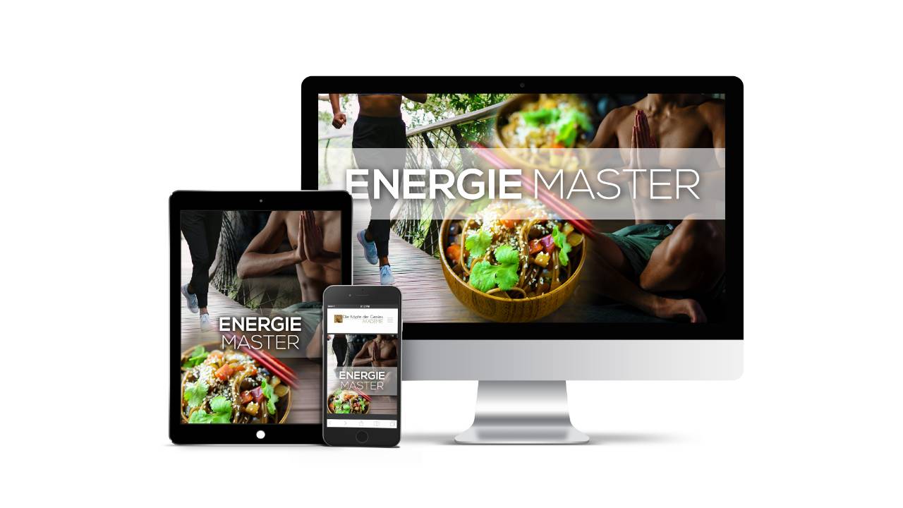 Energie Master Videokurs auf Tablet, Smartphone und Desktop-Monitor, responsive Darstellung