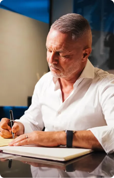 Dirk Kreuter beim Schreiben