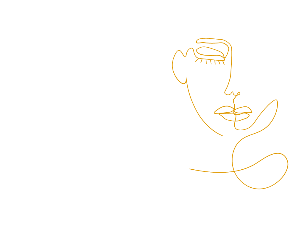 Minimalistische goldene Linienzeichnung zweier vereinigter Gesichter