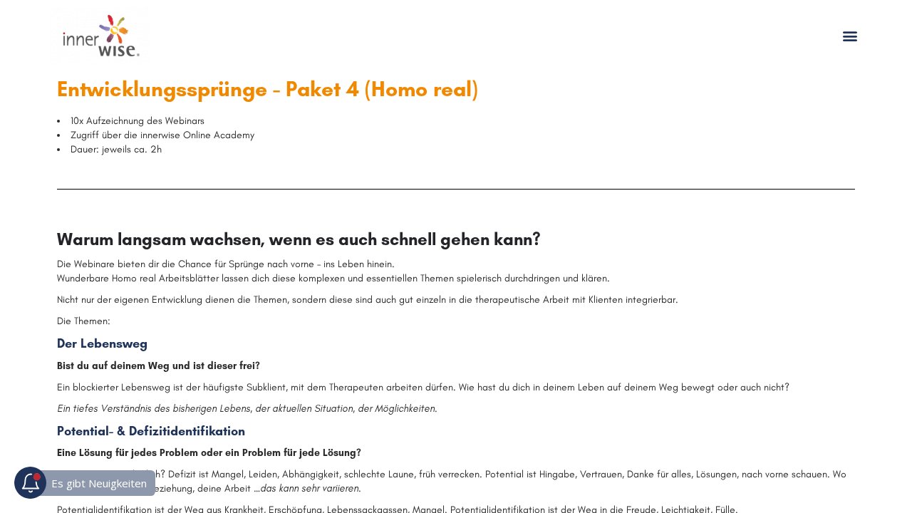 Entwicklungssprünge – Paket 4 (Homo real) – Ansicht der Verkaufsseite