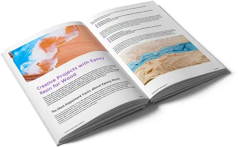Epoxy Resin for Arts and Crafts – E-Book über Epoxidharz 6 Doppelseite aus eBook Kapitel 3 mit kreativen Epoxy-Resin-Projekten für Holz
