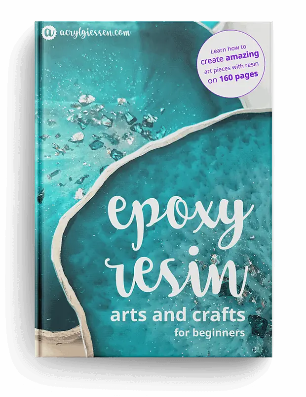 Epoxy Resin for Arts and Crafts – E-Book über Epoxidharz 1 eBook Cover Epoxy Resin Arts and Crafts for Beginners mit türkisem Kunstharz-Design