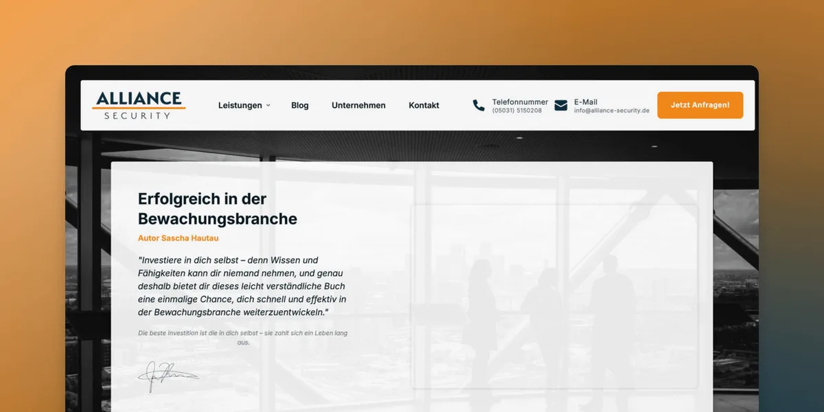 Buchcover Erfolgreich in der Bewachung von Sascha Hautau