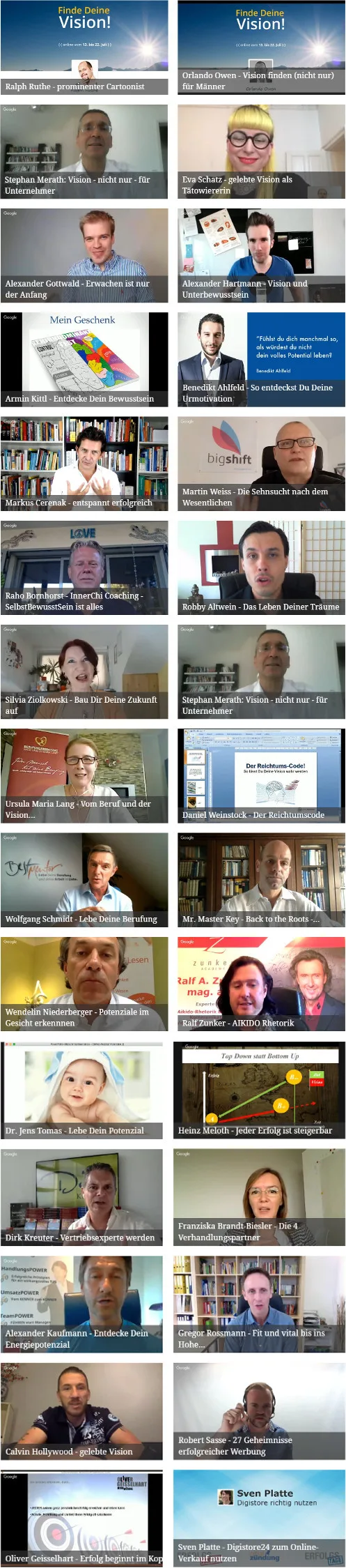 Erfolgs-Flatrate Testimonial-Collage mit über 40 Kundenstimmen von Teilnehmern