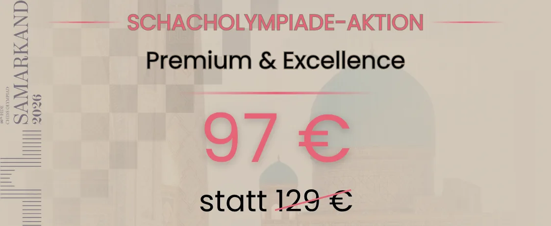 Mobile Aktionsbanner mit Schachturnier-Aktion Premium & Excellence für 97€ statt 129€