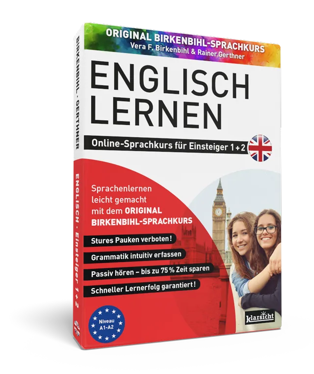 Englisch Lernen Online-Sprachkurs für Einsteiger 1+2, Vera F. Birkenbihl & Rainer Gerthner, Cover mit Big Ben und zwei Frauen