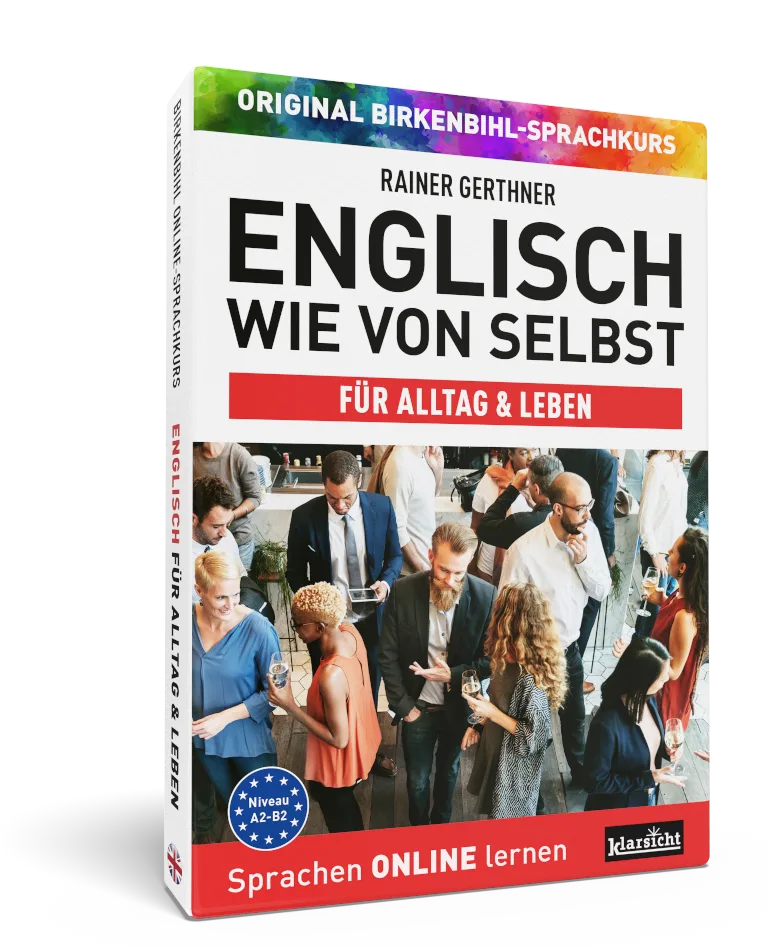 Englisch wie von selbst für Alltag & Leben, Rainer Gerthner, Online-Sprachkurs Cover mit Networking-Szenerie
