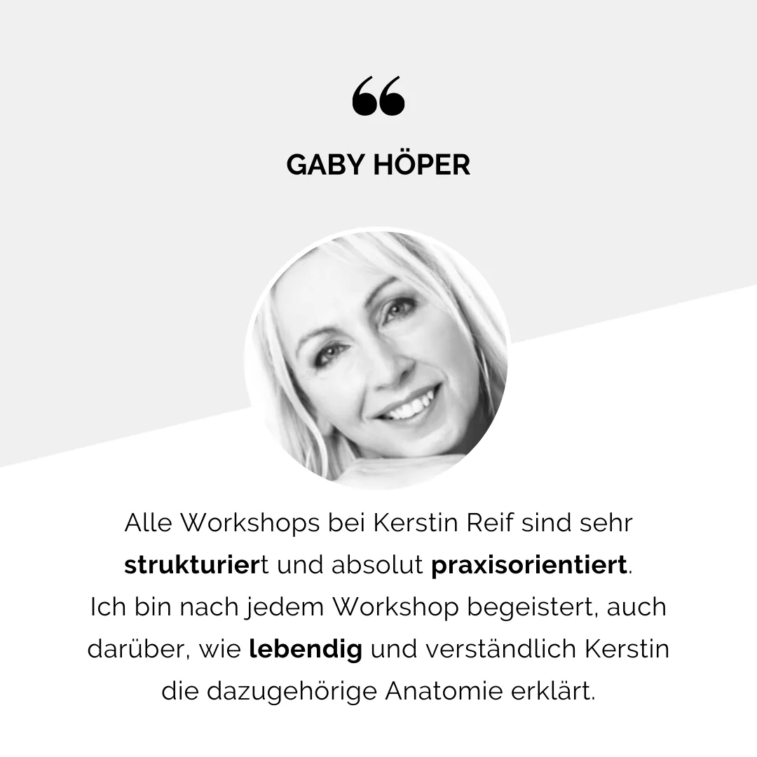 Testimonial von Gaby Höper über strukturierte und praxisorientierte Pilates-Workshops