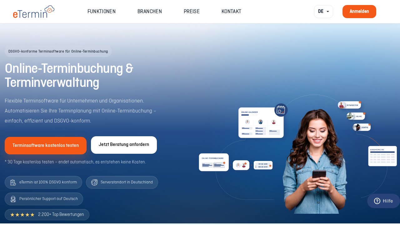 eTermin Lite – Ansicht der Verkaufsseite
