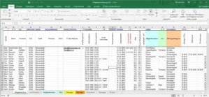 Excel-Mitgliederverwaltung mit Mitgliederliste, Kontaktdaten, Beitragsverwaltung und Status