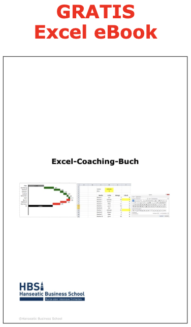 eBook Cover 'GRATIS Excel eBook' mit Excel-Coaching-Buch Mockup