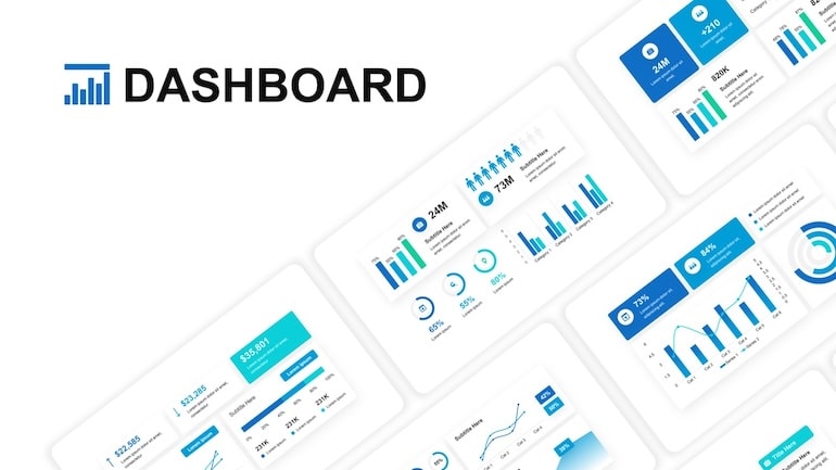 ExpertSlides Dashboard-Design für Metriken und KPIs