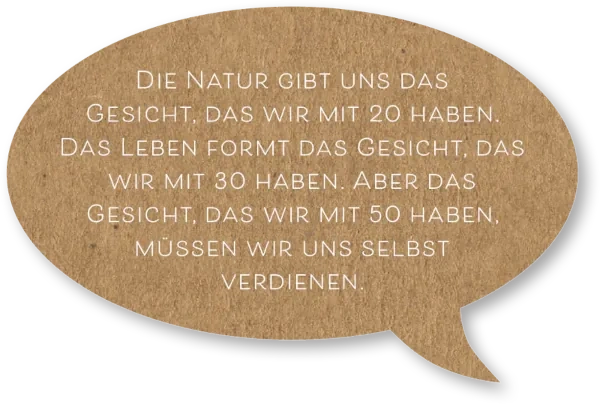 Face Master – Videokurs zum Gesichtlesen von Maxim Mankevich 8 Coco Chanel Zitat in beiger Sprechblase