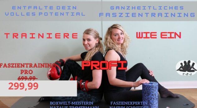 Faszientraining Pro Online-Kurs Hero-Bild mit Natalie Zimmermann und Nasrin Schneider, Preis 299,99 Euro