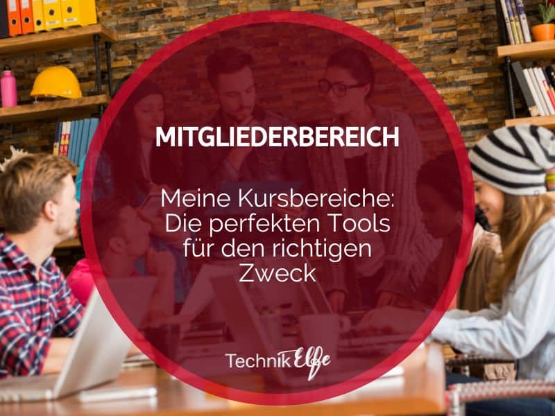 Banner mit Büroumgebung und rotem Kreis Overlay für Kursbereiche-Seite