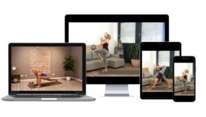 Fit & Flow Club Videokurs auf Laptop, Desktop-Monitor, Tablet und Smartphone – responsive Darstellung