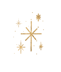 Folge deinem Herzen – Community für Intuition von Sarah Jane Rogalski 6 Goldener Stern mit Strahlen und kleinen Punkten, minimalistisches Design