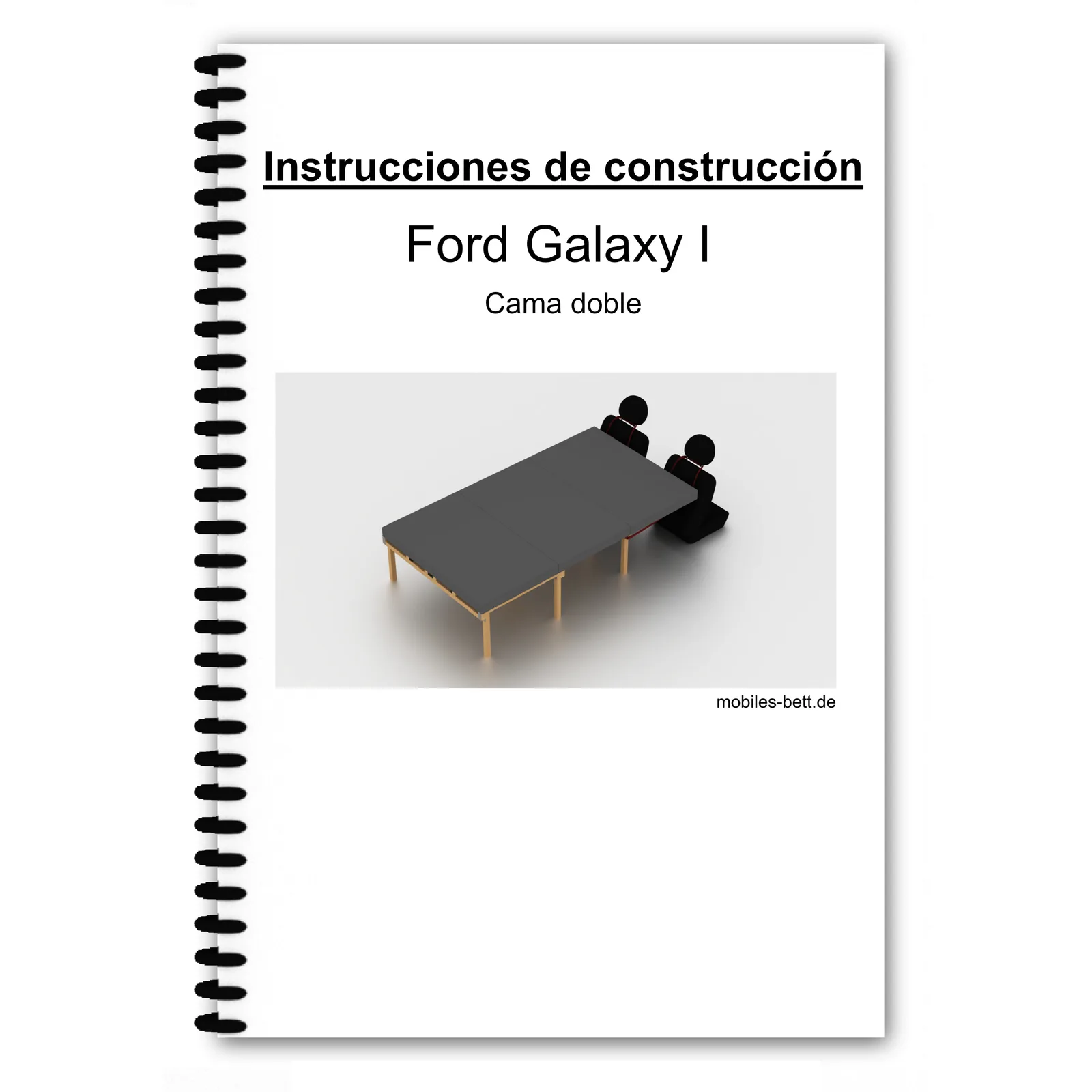 Cover Anleitung Doppelbett Ford Galaxy I mit Spiralbindung und Bettillustration