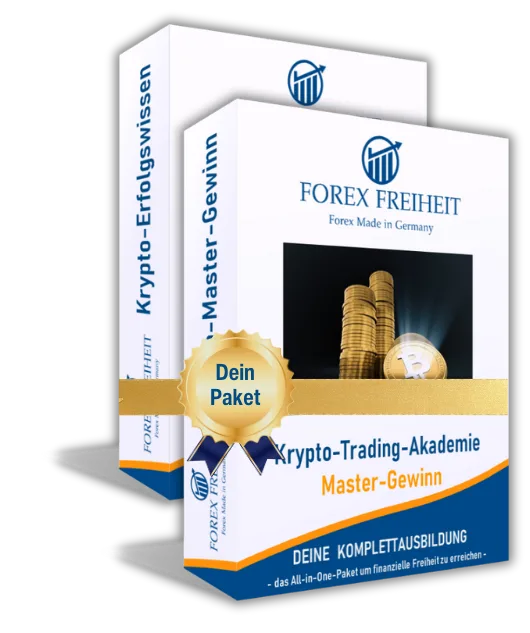 Produktbox Crypto-Trading-Akademie Master-Gewinn mit Goldmünzen und Gebäuden