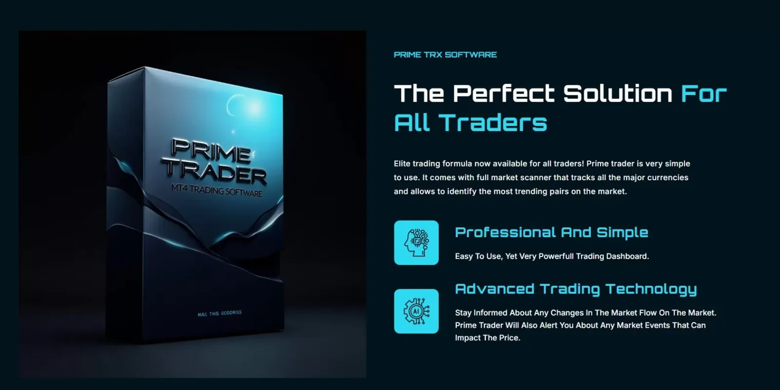 Prime Trader MT4 Softwarepaket-Box links, Produktmerkmale rechts