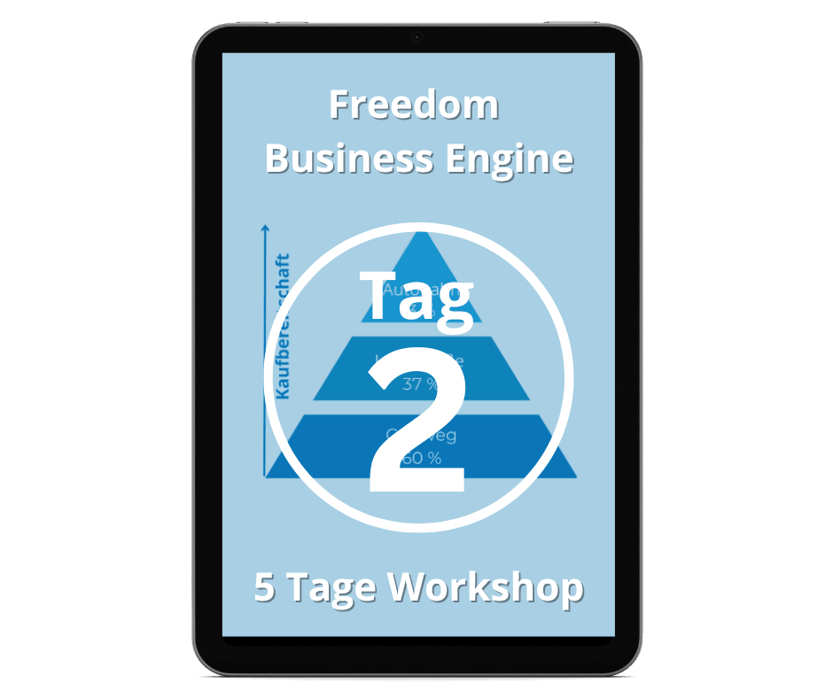Freedom Business Engine – Videokurs zur Selbstständigkeit 1 Freedom Business Engine 5 Tage Workshop Tag 2 Cover mit Pyramiden-Chart