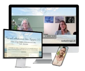 Mockup Kongress 3.0 mit Videocall, Laptop und Smartphone, Datum 15.02. - 25.02.2025