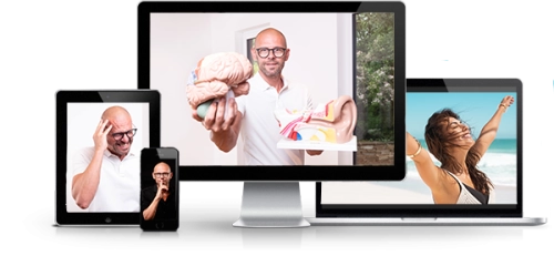 Frei von Tinnitus Online-Kurs auf verschiedenen Geräten, Multiscreen Mockup