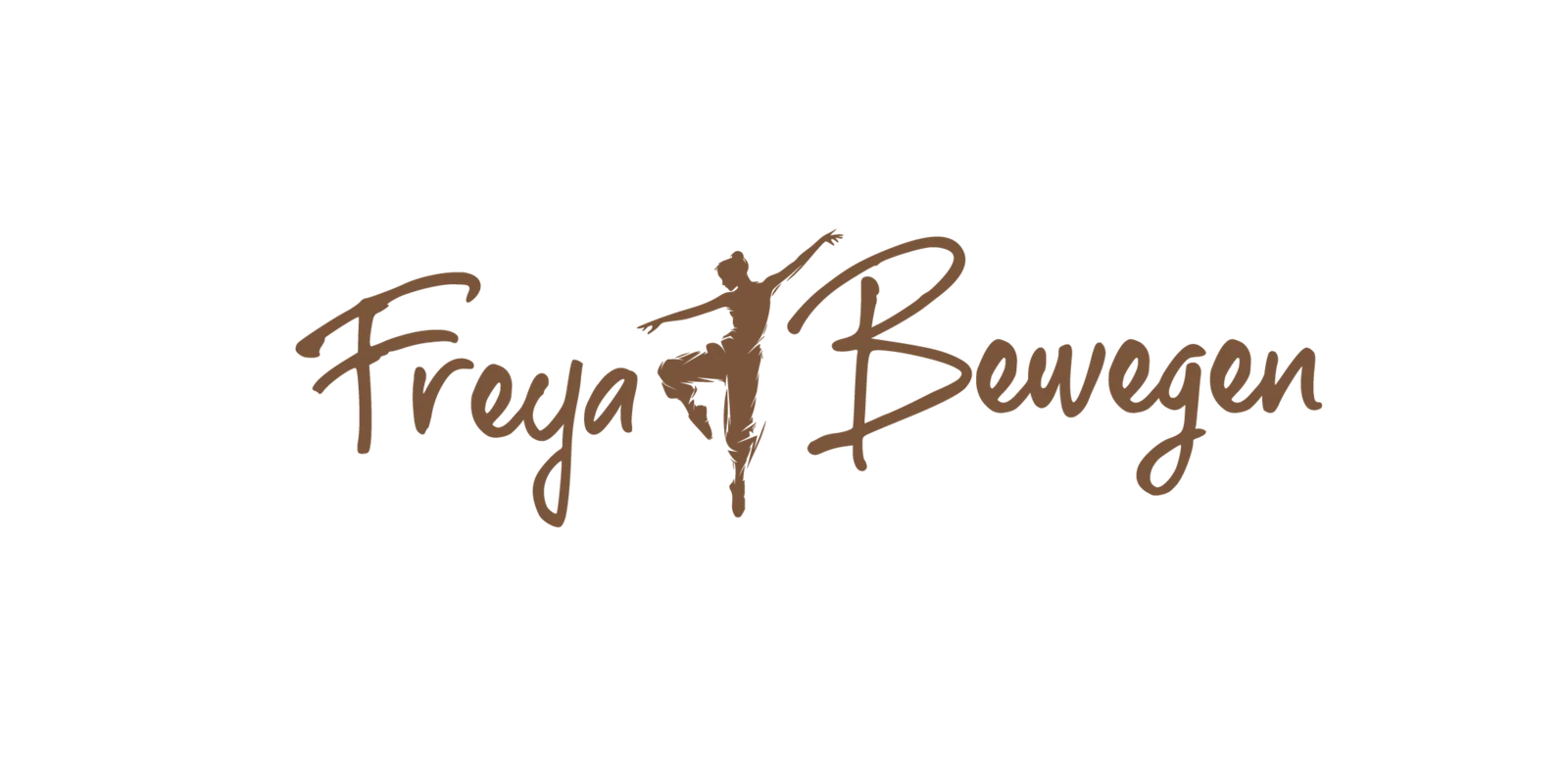 Freya's Studio – Yoga- und Stretching-Videokurse von Freya bewegen 3 Freya Bewegung Logo mit Tänzerin und Schriftzug auf weißem Hintergrund