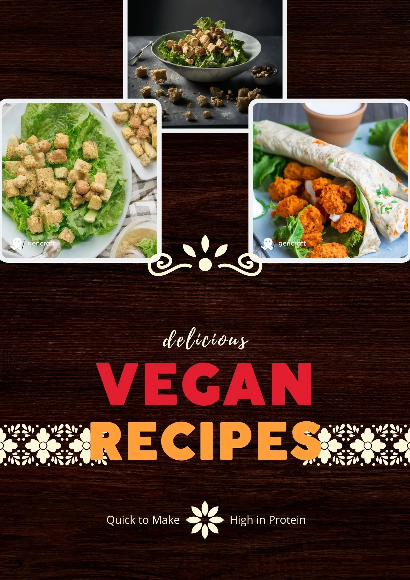 Quick to Make and High in Protein Vegan Recipes E-Book Cover mit Produktmockup