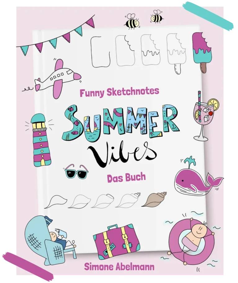 Funny Sketchnotes Summer Vibes – E-Book mit Zeichenvorlagen