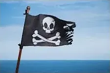Ganzheitliches Online-Programm für Eltern – Erziehungskurs 3 Piratenflagge mit Totenkopf-Symbol vor blauem Himmel