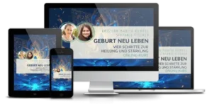 Responsive Mockup des Online-Kurses Geburt neu leben auf Desktop, Tablet und Handy