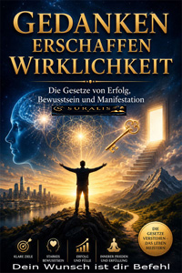 E-Book-Cover Gedanken erschaffen Wirklichkeit von Novaris mit Mann und Energieblitzen