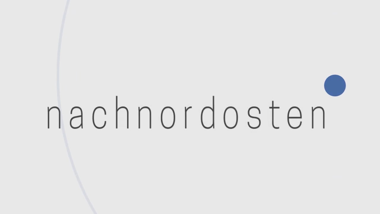 Logo nachnordosten in grauer Schrift mit blauem Punkt