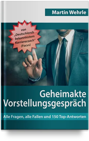 Cover Geheimakte Vorstellungsgespräch von Martin Wehrle, 300x476 Pixel, mit Businessmann und rotem Siegel
