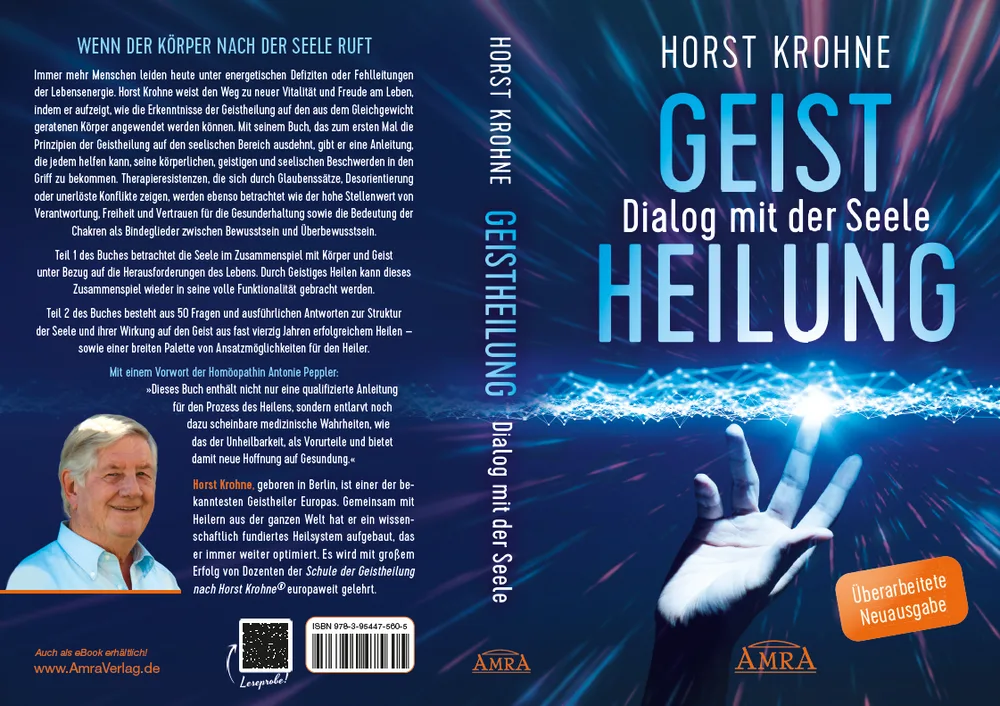 Buchcover Geistheilung mit Rückseite, Autorenportrait und Verlagsinformationen