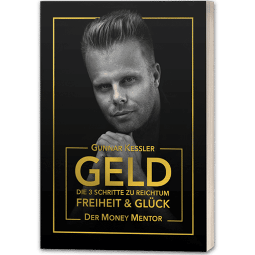 Geld – Hörbuch zur Finanzbildung von Gunnar Kessler 3 GELD Buch-Cover mit Porträt von Gunnar Kessler