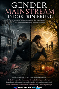 Gender Mainstream Indoktrinierung Produkt-Thumbnail mit verzweifeltem Paar und symbolischen Manipulations-Elementen
