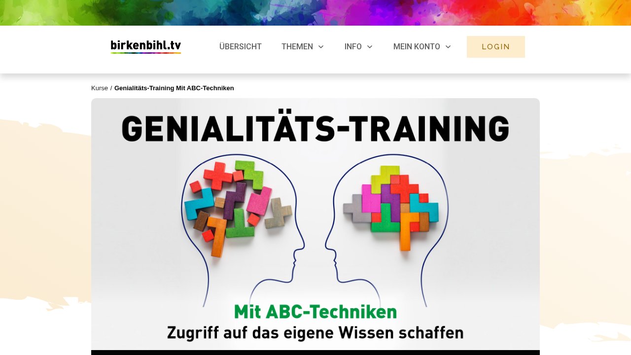 Genialitäts-Training mit ABC-Techniken – Ansicht der Verkaufsseite