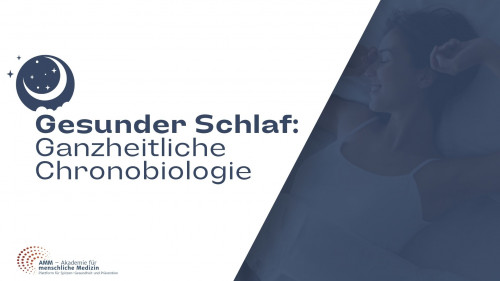 Hero-Banner für Online-Kurs Gesunder Schlaf mit Mond-Logo und Chronobiologie-Text