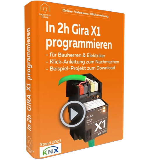 Gira X1 programmieren – 2h Videokurs Klickanleitung von Frank Völkel 1 Gira X1 programmieren – 2h Videokurs Klickanleitung mit Play-Button und Produktbox