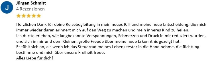 Kundenbewertung von Jürgen Schmitt mit 5 Sternen und Textreview
