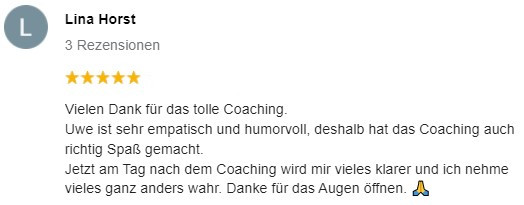 Kundenbewertung von Lina Horst mit 5 Sternen und Textreview