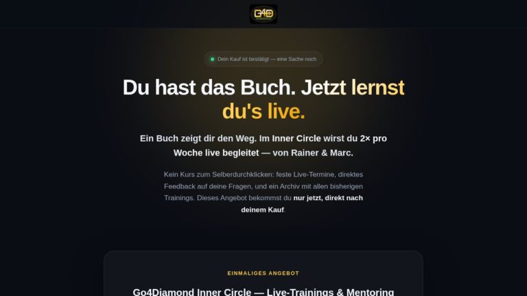 Go4Diamond Inner Circle – Coaching für Online-Marketing