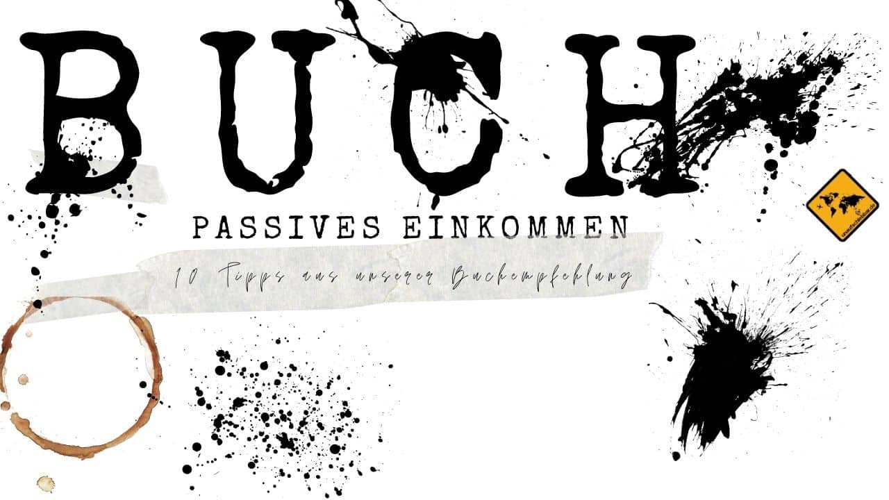 Grunge-Stil Grafik mit großem Text BUCH und Passives Einkommen Untertitel