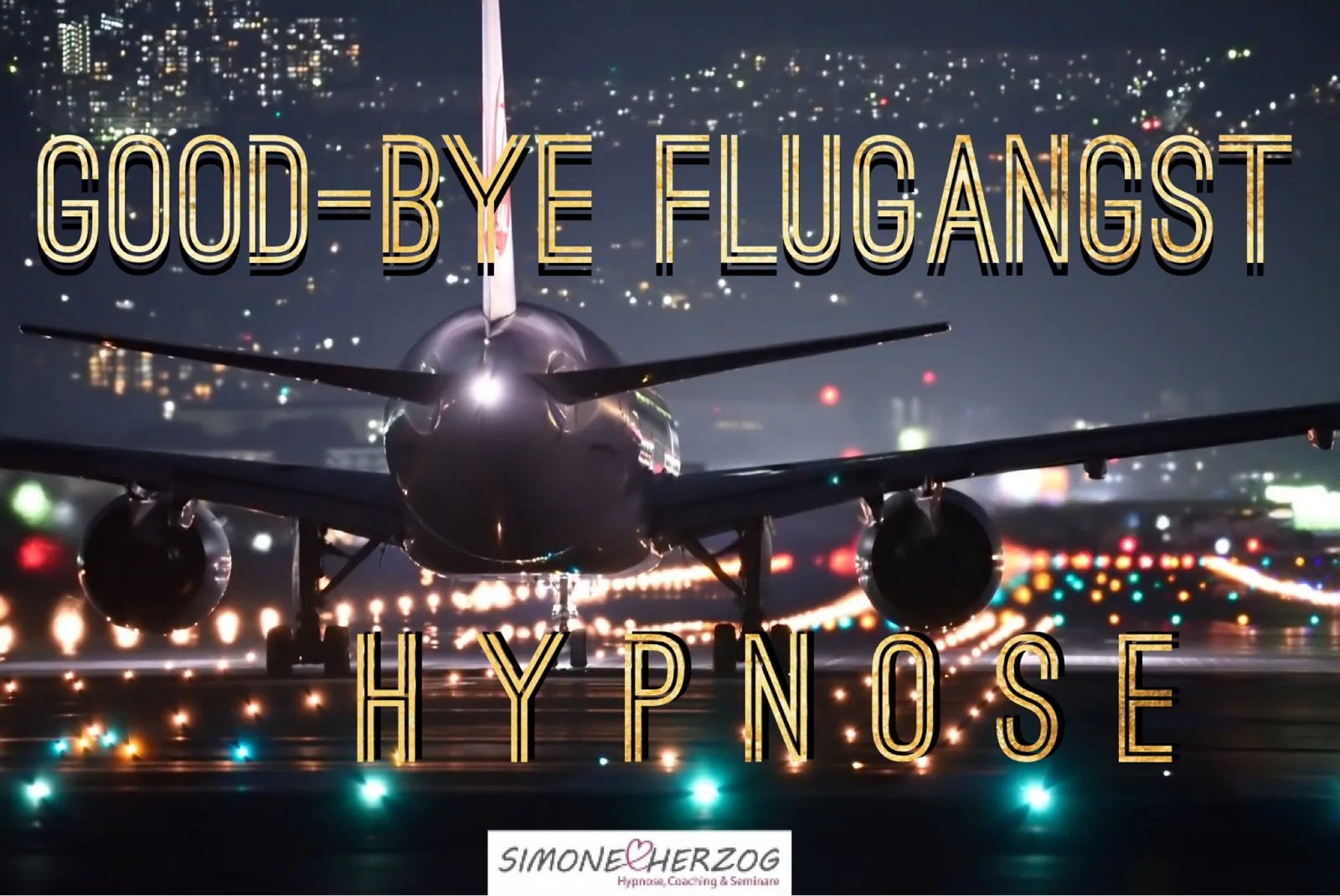 Goodbye-Flugangst Hypnosepaket Produktmockup mit Hypnose Audio-Programm von Simone Herzog