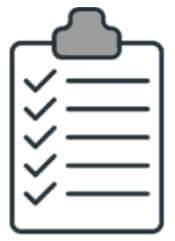Clipboard-Symbol mit Häkchen und Linien für Kostenlose Camping Packliste