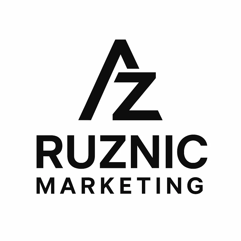 Ruznic Marketing Logo – stilisiertes AZ-Monogramm in schwarz