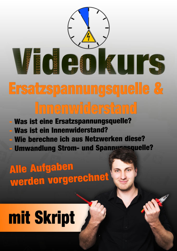 Kursbild Ersatzspannungsquelle & Innenwiderstand mit Aufgaben und Lösungen